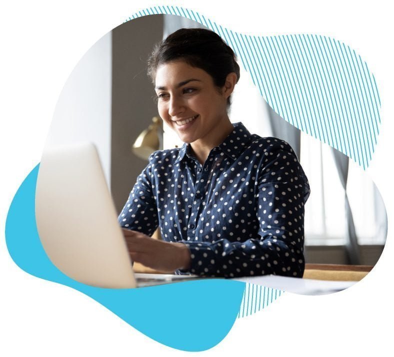 Woman typing on computer